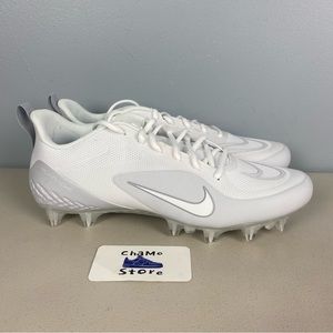 Nike Alpha Huarache 8 Pro Lacrosse Football Cleats White CW4439-110 Men Sz 10.5